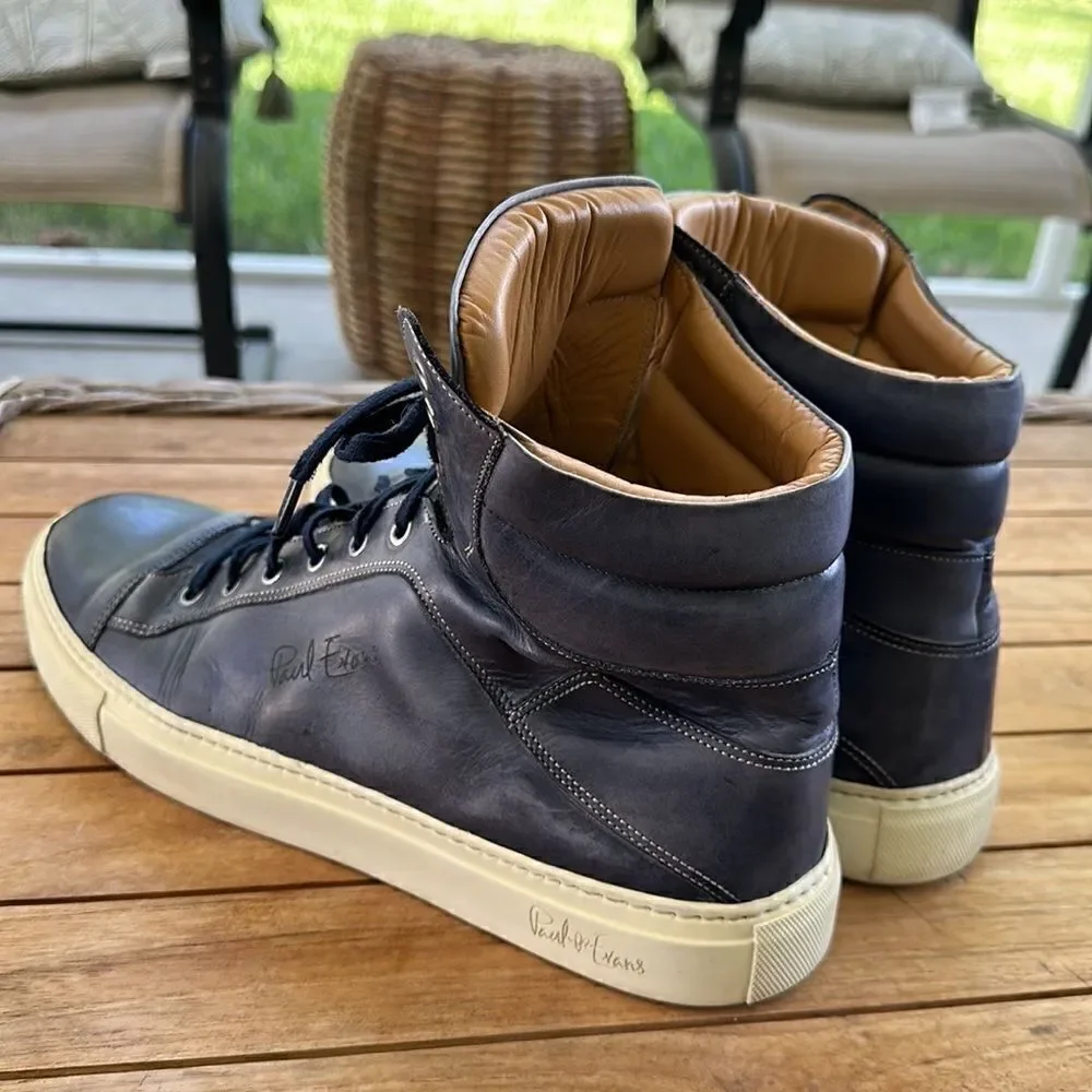 Paul Evans Mens Leather Basketball High Top Sneakers 46